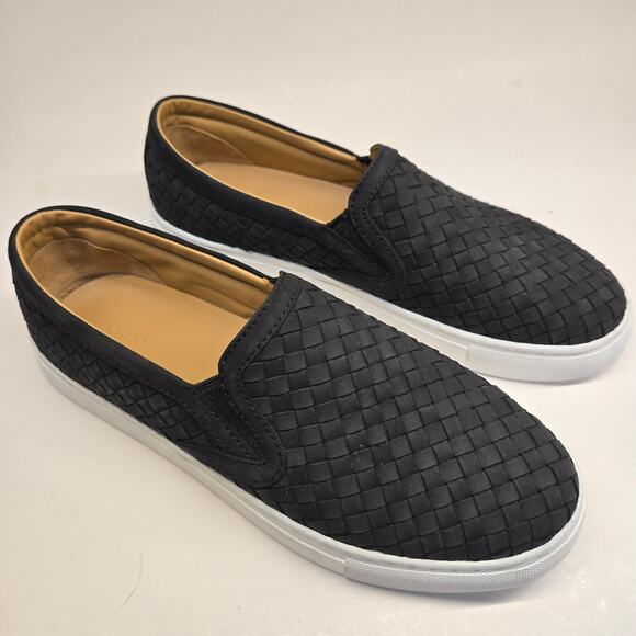 Quince Black Handwoven Leather Slip-On Sneakers Flats Comfort Shoes – Size 8 - Picture 2 of 8